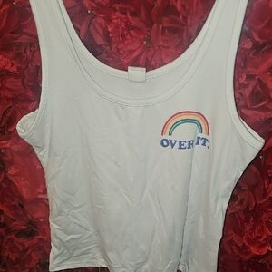 Weekend Edition White Pahama Tank Top with Rainbow Detail Size Medium